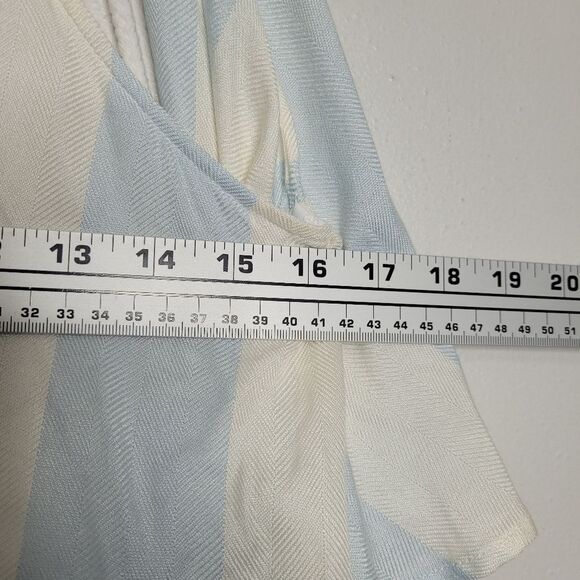 Lauren James Dress Blue White Stripe Open Back Halter Ruffle Flirty Mini Dress S - Picture 4 of 9